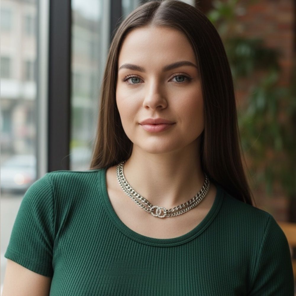 Chanel 22S Gold White Chain Crystal CC Choker Necklace